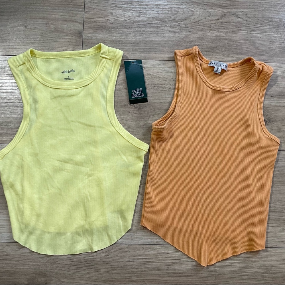 Vibrant Yellow and Orange Tank Tops